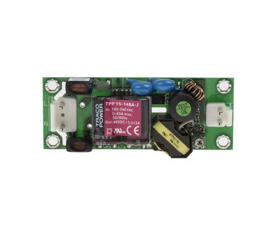 63-7380-52 TRACOPOWER 15W 1 Output Embedded Switch Mode Power Supply SMPS, 0.3A, 48V dc Medical Approved Open Frame TPP 15-148A-J