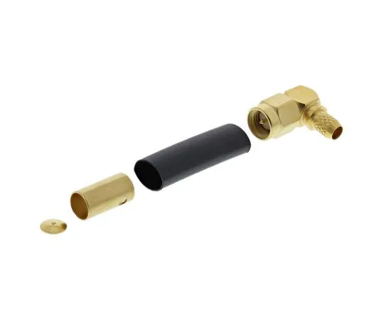 63-7474-28 Radiall Right Angle 50Ω Cable Mount SMA Connector, Crimp Termination RG141, RG58 R125175000W