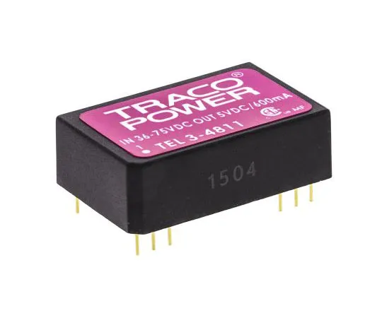 63-7524-70 TRACOPOWER TEL 3 3W Isolated DC-DC Converter Through Hole, Voltage in 36 → 75 V dc, Voltage out 5V dc TEL 3-4811