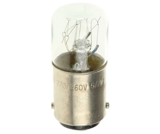 63-7496-23 BA15d Indicator Light, Clear, 260 V, 27 mA, 1000h 339-3440