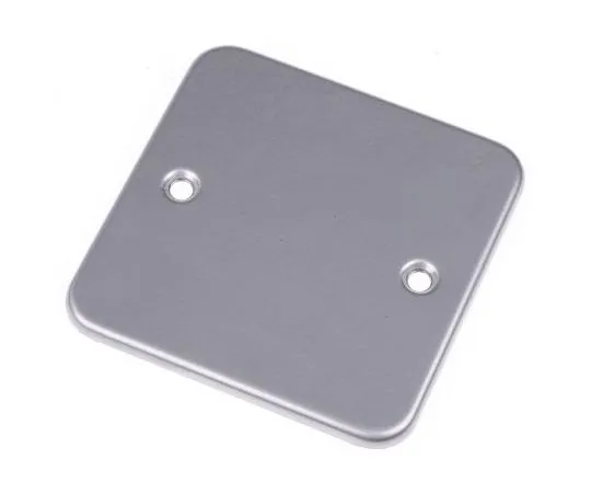 63-7505-43 Grey 1 Gang Blanking Plate, Metal, Flush Mounted 361-1940