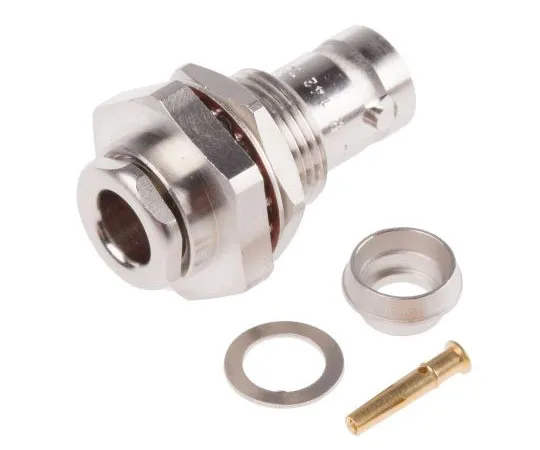 63-7475-17 Radiall Straight 75Ω Panel Mount BNC Connector, jack, Nickel, Clamp Termination, RG59 R142329000W