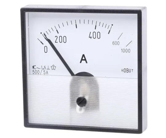 63-7468-34 HOBUT Analogue Panel Ammeter 0/500/100A For 500/5A CT AC, 72mm x 72mm Moving Iron PD72MIS5A2/2-001 0/500/1000A