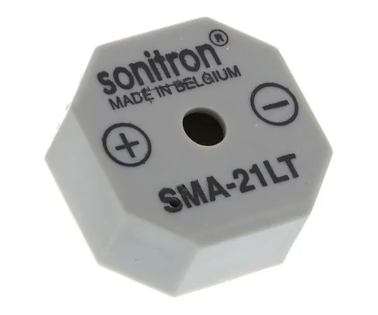 63-7473-52 Sonitron 1.5 → 15 V 90dB Through Hole Continuous Internal Buzzer, 3285 → 3315 Hz SMA-21LTP15