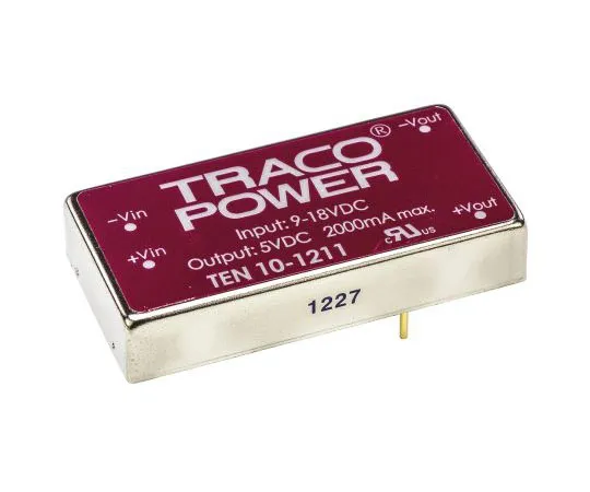 63-7443-21 TRACOPOWER TEN 10 10W Isolated DC-DC Converter Through Hole, Voltage in 9 → 18 V dc, Voltage out 5V dc TEN 10-1211