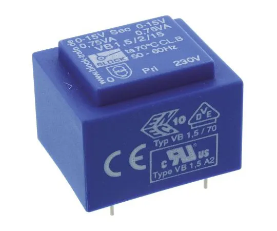 63-7500-73 15V ac 2 Output Through Hole PCB Transformer, 1.5VA VB 1.5/2/15