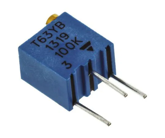 63-7512-82 100kΩ Through Hole Trimmer Potentiometer 0.25W Top Adjust Vishay T63 Series T63YB104KT20