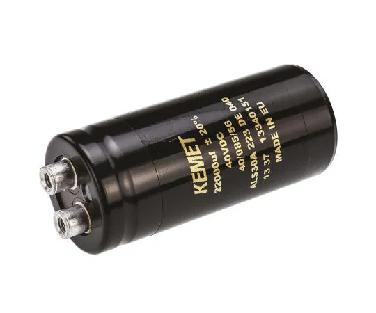 63-7516-55 KEMET 22000μF 40V dc Aluminium Electrolytic Capacitor, Chassis Mount 36 x 82mm +85°C 36mm 82mm ALS30A223DE040