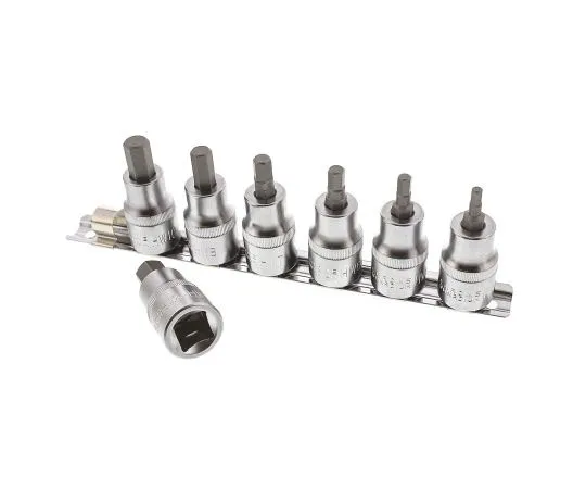 63-7456-05 RS Hexagon Bit 7 pieces, 4; 5; 6; 7; 8; 10; 12 mm 262-0325