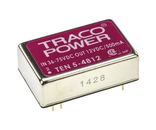 63-7472-54 TRACOPOWER TEN 5 6W Isolated DC-DC Converter Through Hole, Voltage in 36 → 72 V dc, Voltage out 12V dc TEN 5-4812