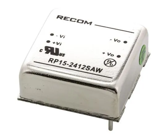63-7356-85 Recom RP15 AW 15W Isolated DC-DC Converter Through Hole, Voltage in 9 → 36 V dc, Voltage out 12V dc RP15-2412SAW
