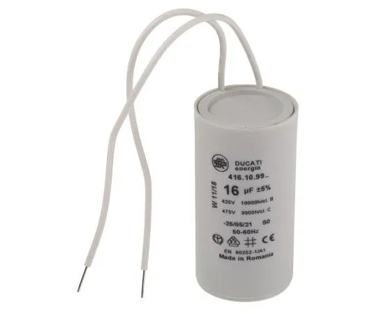 63-7365-79 Ducati Energia 16μF Polypropylene Capacitor PP 450V ac ±5% Tolerance Plug In 4.16.10 Series 4.16.10.99.06