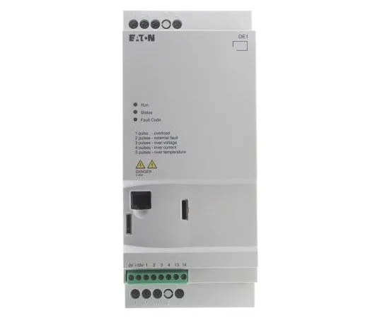 63-7388-88 Eaton Variable Speed Starter, 3-Phase In, 60Hz Out 4 kW, 480 V ac, 8.5 A DE11, IP20 180675 & DE11-348D5NN-N20N