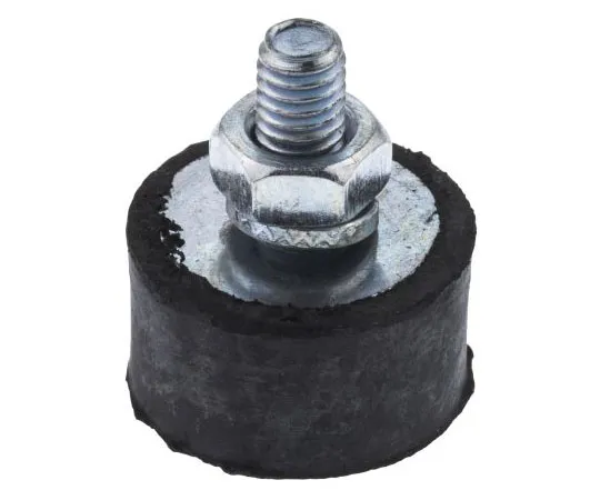 63-7453-61 FIBET Cylindrical M4 Zinc Plated Steel Anti Vibration Feet 1508VE10-45 18.9kg Compression Load ,15mm dia. Natural Rubber 1508VE10-45