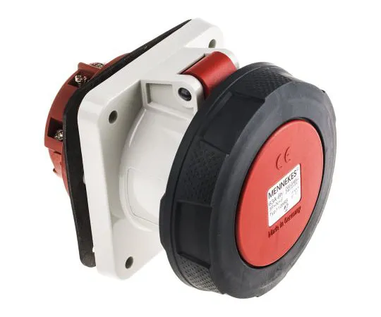 63-7488-66 Mennekes SoftCONTACT Series, IP67 Red Panel Mount 3P+N+E Industrial Power Socket, Rated At 63A, 415 V 1128A
