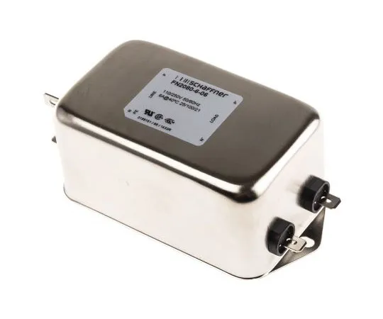 63-7430-06 Schaffner FN2080 Series 6A 250 V ac 400Hz Chassis Mount RFI Filter, with Tab Terminals FN2080-6-06