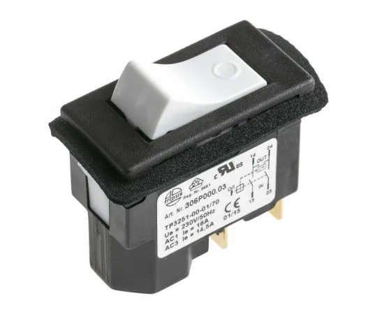 63-7525-77 EICHOFF Double Pole Single Throw (DPST), Latching Rocker Switch Panel Mount 3251-00.01