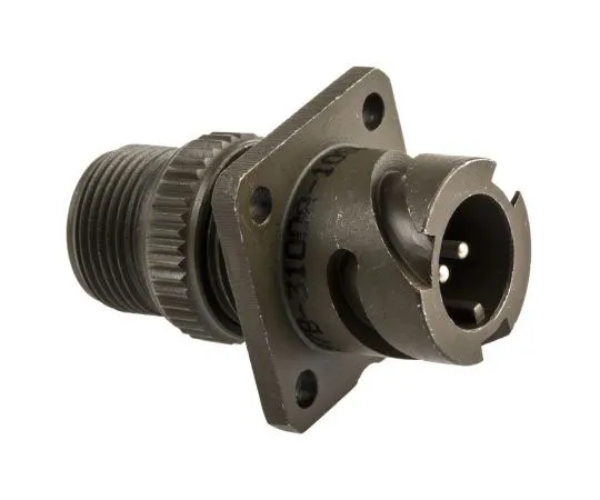 63-7545-55 Amphenol 97B Series, 2 Way Wall Mount MIL Spec Circular Connector Receptacle, Pin Contacts,Shell Size 10SL, Bayonet 97B-3100A10SL-4P