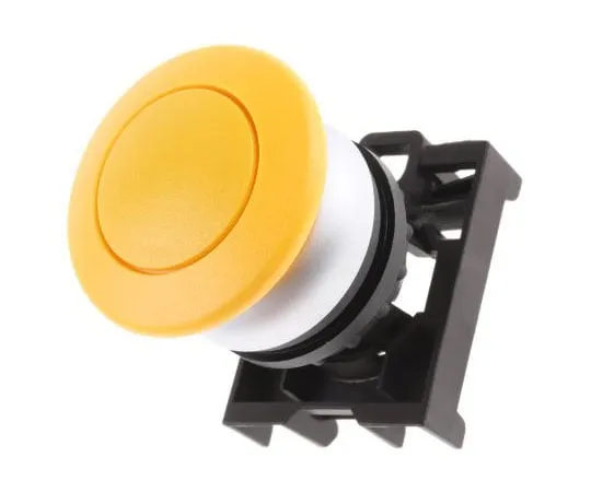 63-7526-70 Eaton M22 Series, Yellow Push Button Head, Momentary, 22mm Cutout 78635836 & M22-DP-Y+M22-A