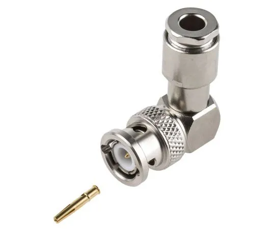 63-7475-05 Radiall Right Angle 50Ω Cable Mount BNC Connector, Plug, Nickel, Clamp Termination, RG142, RG58 R141156000