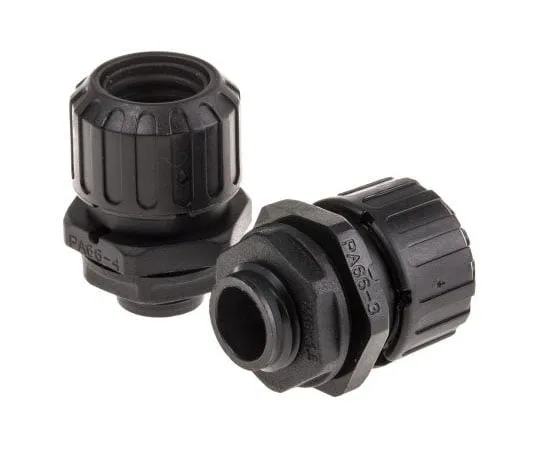 63-7412-33 Adaptaflex Straight Cable Conduit Fitting, Nylon 66 Black Black 16mm nominal size IP67 M16 PF16/M16/A/BL