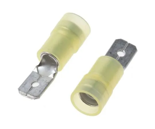 63-7459-94 RS PRO, Yellow Insulated Crimp Tab Terminal, 4mm² to 6mm², 12AWG to 10AWG, 0.8 x 6.35mm 267-4041