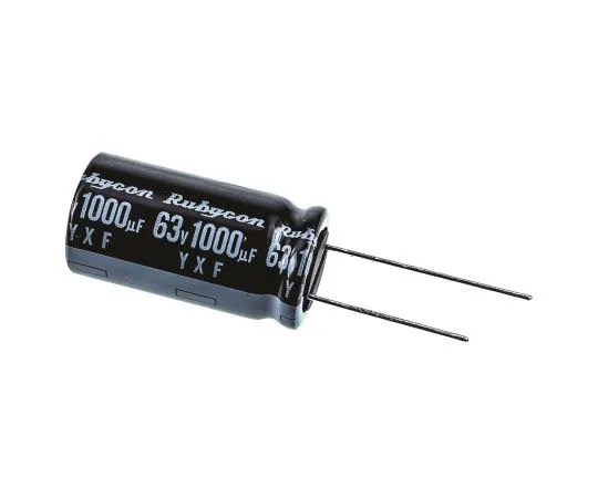 63-7415-93 Rubycon 1000μF 63V dc Aluminium Electrolytic Capacitor, Through Hole 16 (Dia.) x 31.5mm +105°C 16mm 7.5mm 63YXF1000M16X31.5