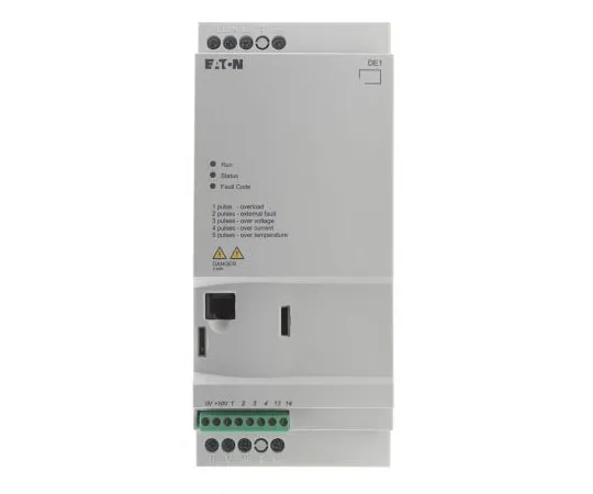 63-7388-86 Eaton Variable Speed Starter, 3-Phase In, 60Hz Out 2.2 kW, 480 V ac, 5 A DE11, IP20 180673 & DE11-345D0NN-N20N