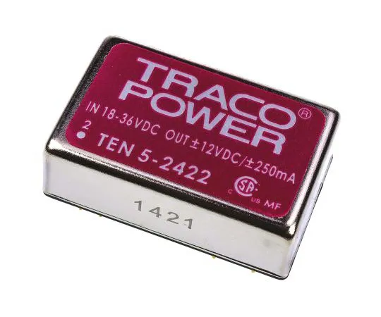 63-7472-59 TRACOPOWER TEN 5 6W Isolated DC-DC Converter Through Hole, Voltage in 18 → 36 V dc, Voltage out ±12V dc TEN 5-2422