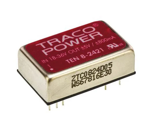 63-7537-41 TRACOPOWER TEN 8 8W Isolated DC-DC Converter Through Hole, Voltage in 18 → 36 V dc, Voltage out ±5V dc TEN 8-2421