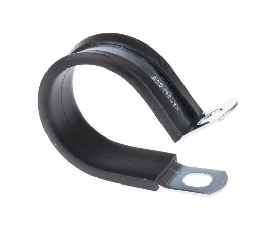 63-7468-46 RS Cable Clip Black Screw Plated Steel P Clamp, 40mm Max. Bundle 287-5581