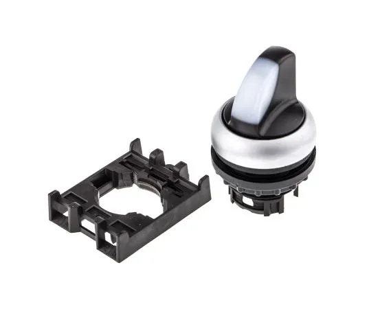 63-7526-87 Eaton M22 2 Position Selector Switch Knob Latching 78635877 & M22-WRLK-W+M22-A