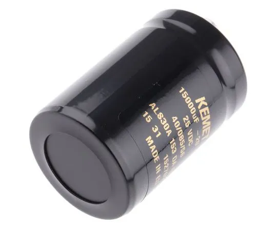 63-7516-49 KEMET 15000μF 25V dc Aluminium Electrolytic Capacitor, Chassis Mount 36 x 52mm +85°C 36mm 52mm ALS30A153DA025