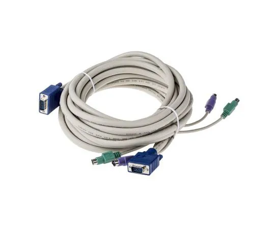 63-7540-18 RS PRO 7.5m Male, PS/2 x 2, VGA to Male, PS/2 x 2, VGA KVM Mixed Cable Assembly 432-6249