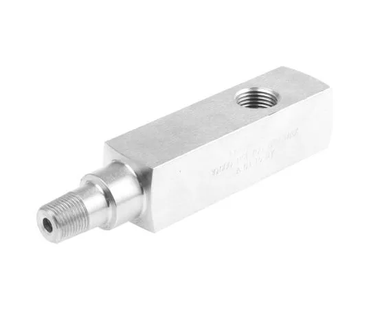 63-7464-88 Enerpac GA Stainless Steel Pressure Gauge Mounting Block, NPT 3/8 Male, NPT 3/8 Female GA2