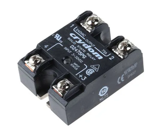 63-7503-49 Sensata / Crydom 75 A Solid State Relay, Zero Cross, Panel Mount, SCR, 280 V rms Maximum Load D2475PG