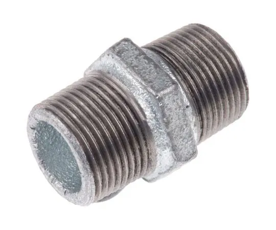 63-7443-89 Georg Fischer Malleable Iron Fitting Hexagon Nipple, 3/4 in BSPT Male (Connection 1), 3/4 in BSPT Male (Connection 2) 770280205