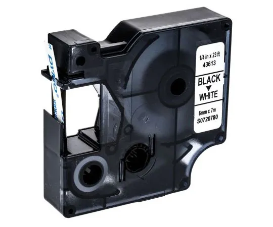 63-7423-77 Dymo Black on White Label Printer Tape, 6 mm Width, 7 m Length S0720780