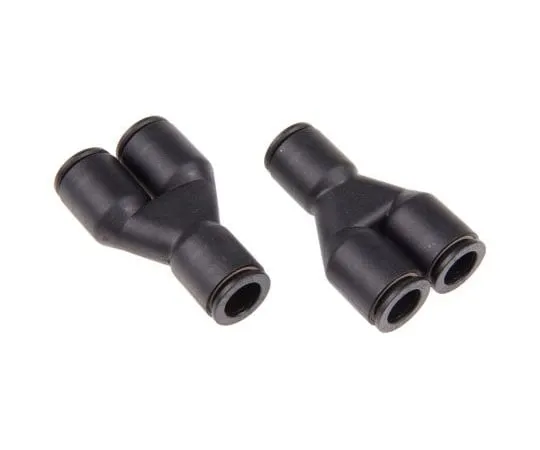 63-7410-07 Legris 3140 Pneumatic Y Tube-to-Tube Adapter, Push In 8 mm x Push In 8 mm x Push In 8 mm 3140 08 00