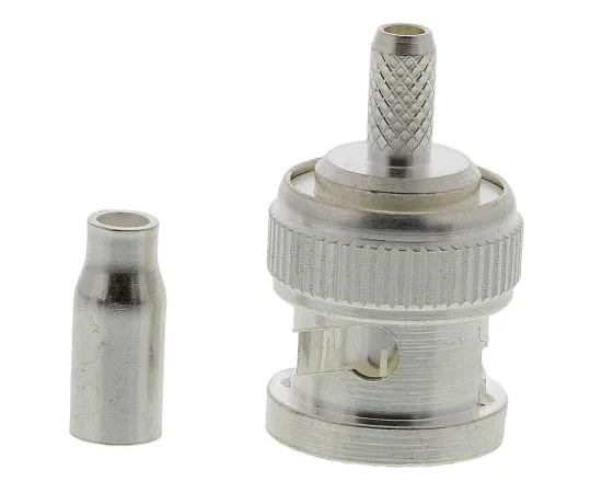 63-7521-58 TE Connectivity Straight 50Ω Cable Mount BNC Connector, Plug, Silver, Crimp Termination, RG174 A/U, RG188 A/U, RG316/U 1-1337430-0