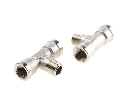 63-7510-87 Legris 0916 Brass 60 bar Pneumatic Tee Threaded Adapter, G 1/8 Female R 1/8 Male 0916 00 10