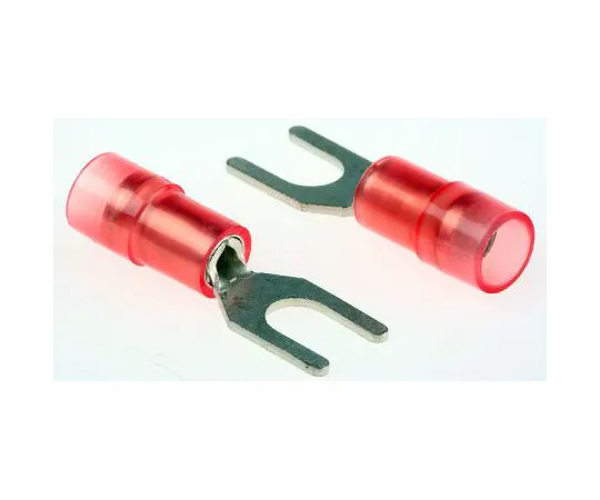 63-7459-82 RS PRO Insulated Crimp Spade Connector, 0.5mm² to 1.5mm², 22AWG to 16AWG, M4 (#8) Stud Size Nylon, Red 267-3694