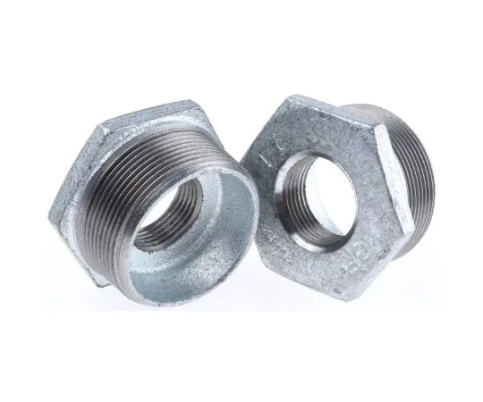 63-7491-37 Georg Fischer Malleable Iron Fitting Reducer Bush, 2 in BSPT Male (Connection 1), 1 in BSPP Female (Connection 2) 770241239