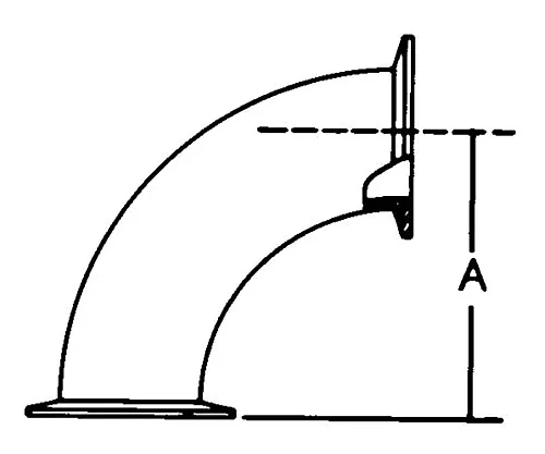 61-0281-25　［Discontinued］1.5In. TC 90 Elbow 1/Pk 1ST　YY1412228