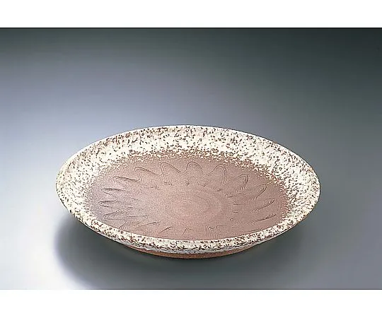 62-6675-66 Hand-Made Red Clay White Bun 12.0 Plate Flat B03-20