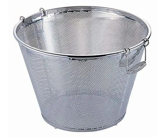 62-6400-82 Punching Flat Bottom Deep Fried Zaru 45 cm (Hole Diameter φ5mm)