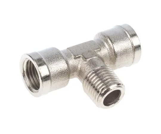 63-7510-88 Legris 0916 Brass 60 bar Pneumatic Tee Threaded Adapter, G 1/4 Female R 1/4 Male 0916 00 13