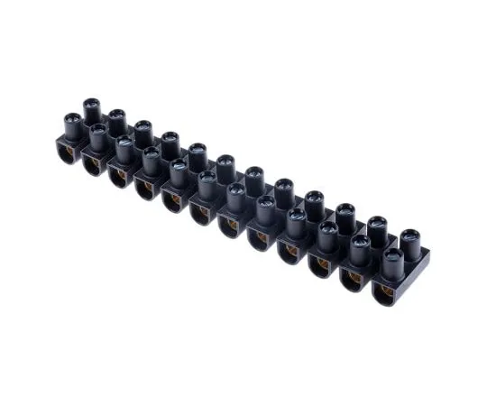 63-7462-96 Legrand 0 342 19 Terminal Strip, Straight, 12way, 2 Row, 101A, 400 V, length 214mm, Black 0 342 19