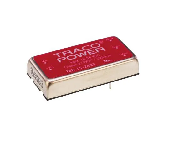 63-7541-12 TRACOPOWER TEN 15 15W Isolated DC-DC Converter Through Hole, Voltage in 18 → 36 V dc, Voltage out ±15V dc TEN 15-2423