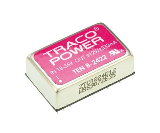 63-7537-42 TRACOPOWER TEN 8 8W Isolated DC-DC Converter Through Hole, Voltage in 18 → 36 V dc, Voltage out ±12V dc TEN 8-2422